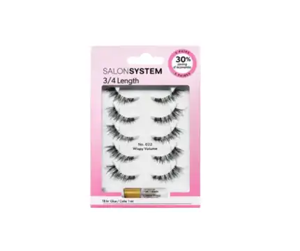 Salon System Strip Lash 022 (3/4 Length) (5 Pack)